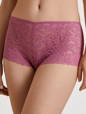 Calida Natural Comfort Lace Shorty Regular Cut Underkläder Dam Röda | HNPT10829
