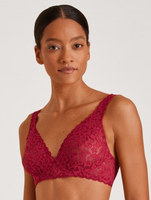 Calida Natural Comfort Lace Soft Non-wired Bra Underkläder Dam Röda | MJGP50916