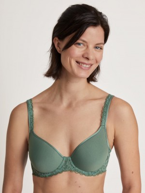 Calida Natural Comfort Lace Spacer Bra Underkläder Dam Gröna | WFLC71946