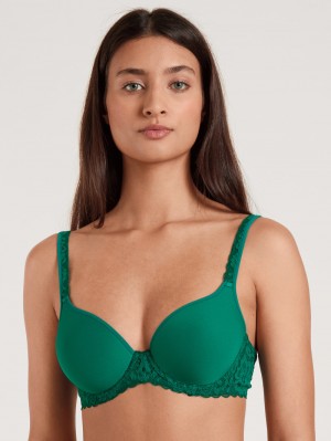 Calida Natural Comfort Lace Spacer Bra Underkläder Dam Gröna | GRFP23807