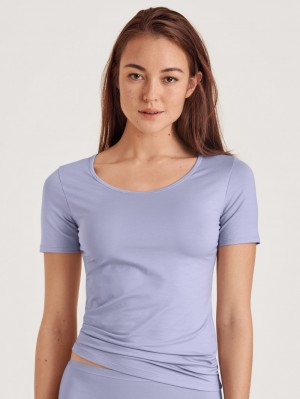 Calida Natural Comfort Shirt Shortsleeve Summer Oufits Dam Lavendel | IUVQ13765