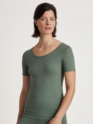 Calida Natural Comfort Shirt Shortsleeve Underkläder Dam Gröna | GDWJ73208