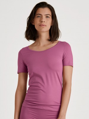 Calida Natural Comfort Shirt Shortsleeve Underkläder Dam Röda | WSGE02784