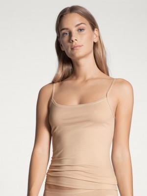 Calida Natural Comfort Spaghetti Top Underkläder Dam Rosa | ZTQO16784