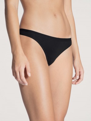 Calida Natural Comfort String Underkläder Dam Schwarz | RASU36925