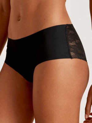 Calida Natural Skin Lace Panty, Cradle To Cradle Certified® Underkläder Dam Svarta | YJXV67483
