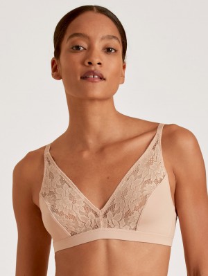Calida Natural Skin Lace Soft Non-wired Bra, Cradle To Cradle Certified® Underkläder Dam Rosa | STGL69073