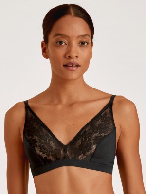 Calida Natural Skin Lace Soft Non-wired Bra, Cradle To Cradle Certified® Underkläder Dam Svarta | FXLB40592