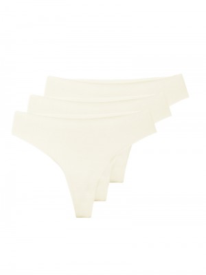 Calida Natural Skin String, 3-pack Underkläder Dam Vita | ZIAH52368