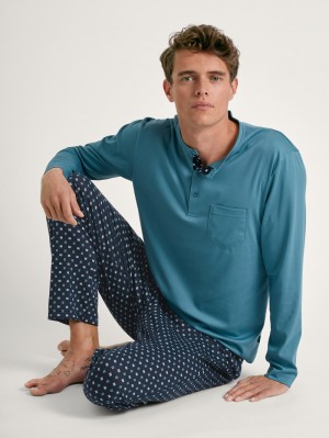 Calida Relax Choice 3 Pyjama Sovkläder Herr Blå | KYIA60837