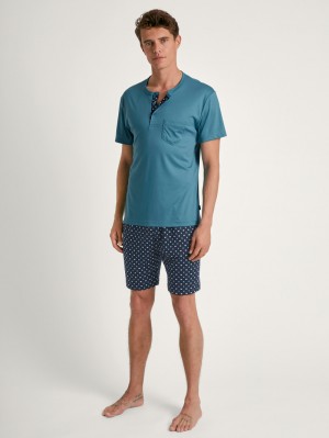 Calida Relax Choice 3 Short Pyjama Sovkläder Herr Blå | TZLA12784