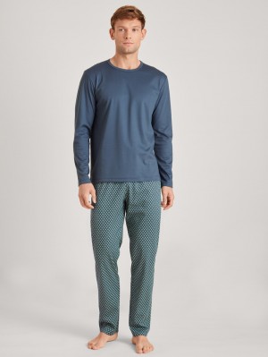 Calida Relax Enjoy Pyjama Sovkläder Herr Indigo | UYEW09741