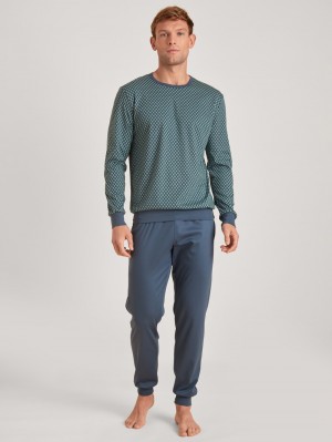 Calida Relax Enjoy Pyjama With Cuff Sovkläder Herr Indigo | DEWH38765