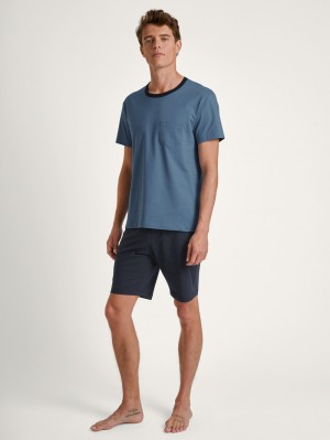 Calida Relax Essentials Short Pyjama Sovkläder Herr Blå | IJML53726