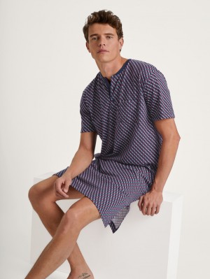 Calida Relax Imprint Nightshirt Sovkläder Herr Röda | YMKG84013