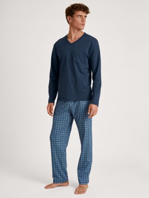 Calida Relax Streamline 2 Pyjama Sovkläder Herr Blå | GCSN60132