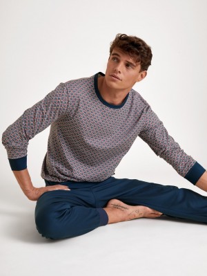 Calida Relax Streamline 2 Pyjama With Cuff Sovkläder Herr Amaranth | PNMK57324