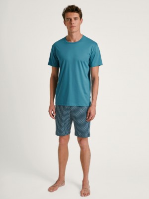 Calida Relax Streamline 3 Short Pyjama Sovkläder Herr Blå | NZIT05238