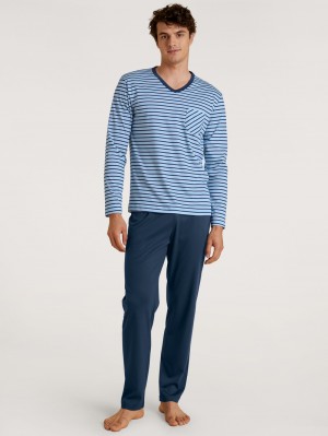 Calida Relax Streamline 4 Pyjama Sovkläder Herr Blå | BOLK61789