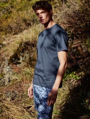 Calida Relax Superlight Short Pyjama Sovkläder Herr Blå | WZKH87062