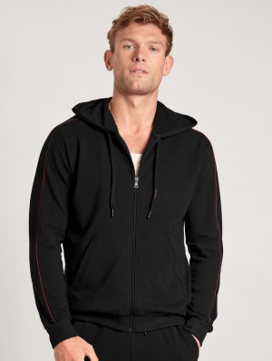 Calida Remix Basic Lounge Jacket Loungewear Herr Schwarz | CKRN05392