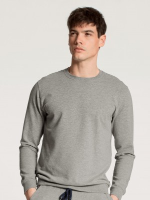Calida Remix Basic Lounge Sweatshirt Loungewear Herr Carbon Melé | TEDK24068