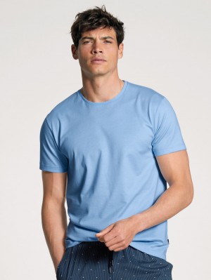 Calida Remix Basic Sleep T-shirt Sovkläder Herr Blå | BYQP06325