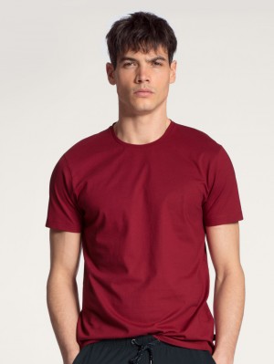 Calida Remix Basic Sleep T-shirt Sovkläder Herr Röda | GOQW23681