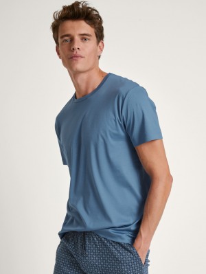 Calida Rmx Sleep Free T-shirt Sovkläder Herr Blå | IOJU68479