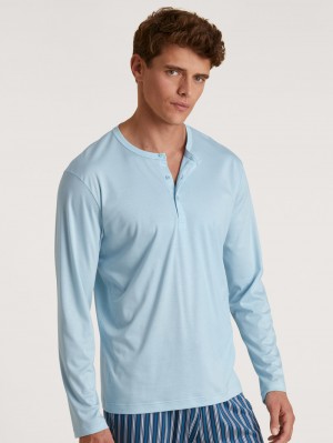 Calida Rmx Sleep Leisure Shirt Long Sleeve Loungewear Herr Blå | ROQF26701