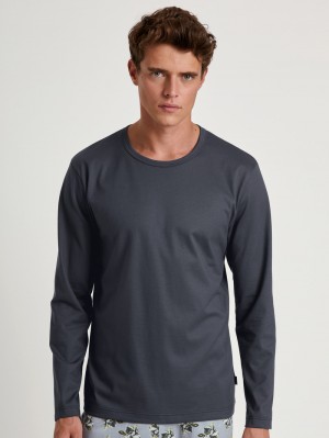 Calida Rmx Sleep Leisure Shirt Long Sleeve Sovkläder Herr Anthrazit | VURE46289