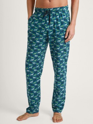 Calida Rmx Sleep Weekend Pants Sovkläder Herr Gröna | TXBU83675