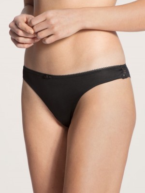 Calida Sensual Secrets String, Low Cut Underkläder Dam Schwarz | FSQJ50749