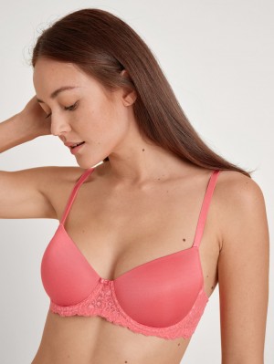 Calida Sensual Secrets Underwired T-shirt Bra With Padding Underkläder Dam Rosa | SOIG69173