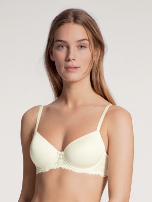 Calida Sensual Secrets Underwired T-shirt Bra With Padding Underkläder Dam Alabaster Crème | VCEM87251