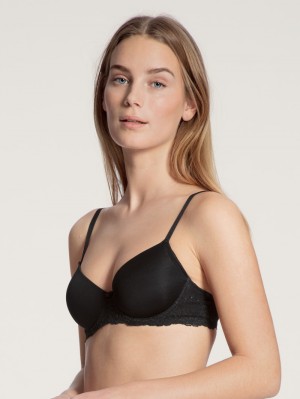 Calida Sensual Secrets Underwired T-shirt Bra With Padding Underkläder Dam Schwarz | TWOR39786