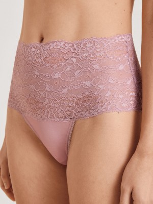 Calida Special Brief With Lace, High Waist Underkläder Dam Mauve Shadow | SFGD13568