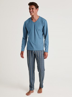 Calida Special Pyjama Sovkläder Herr Blå | OFXR64820