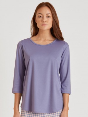 Calida Special Shirt 3/4 Sleeve Loungewear Dam Blå | MQZE16239