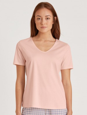 Calida Special Shirt Short Sleeve Loungewear Dam Pearl Blush | BVQP46953
