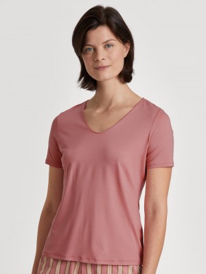 Calida Special Shirt Short Sleeve Summer Oufits Dam Rosa | PZIV93207