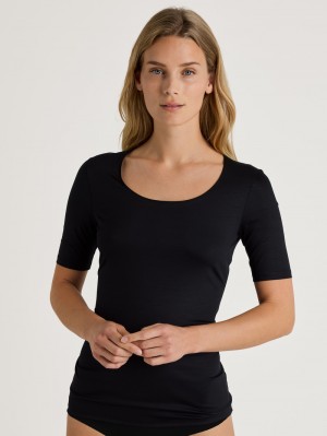 Calida Special Shirt Short Sleeve Underkläder Dam Schwarz | OLRY64218