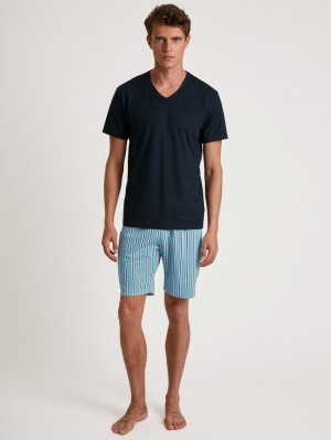 Calida Special Short Pyjama Sovkläder Herr Blå | YIDM03587