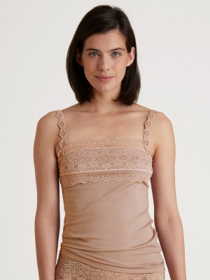 Calida Special Spaghetti Top Underkläder Dam Soft Nude | ILCR86539