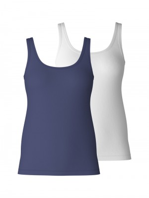 Calida Special Tank Top, 2-pack Underkläder Dam Blå | JWMU54628