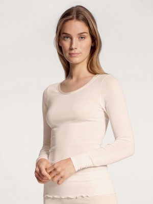 Calida True Confidence Shirt Long Sleeve Underkläder Dam Ljus | JSXU07135