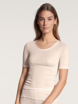 Calida True Confidence Shirt Short Sleeve Underkläder Dam Ljus | ETFK27593