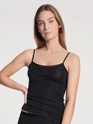 Calida True Confidence Spaghetti Top Underkläder Dam Ws Schwarz | QTPW04983