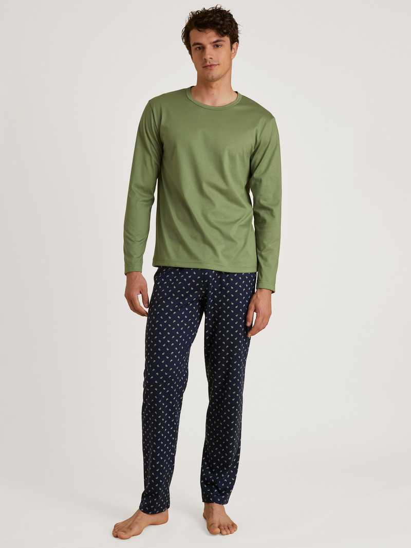 Calida Special Shirt Long-sleeve Sovkläder Herr Olivgröna | LZEU76823