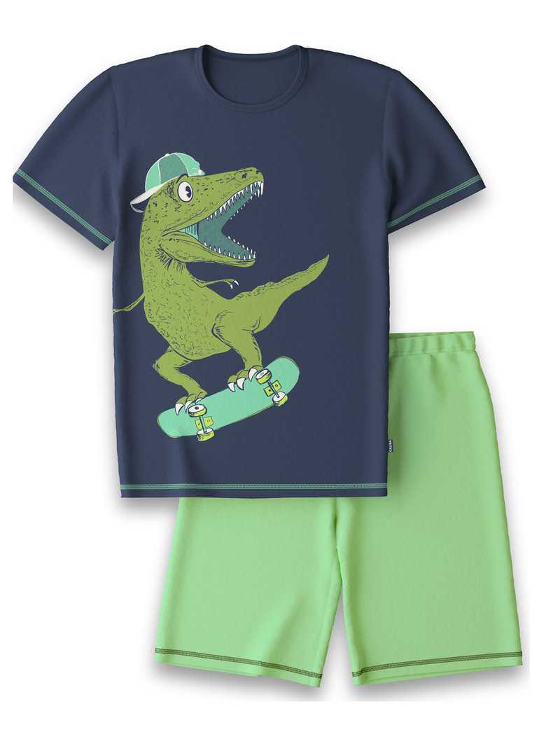 Calida Kids Dino Short Pyjama Pyjama Barn Blå | MYVA56078